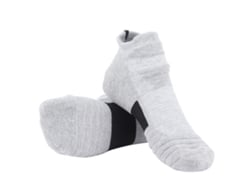 Meias De Basquete Esportivas De Algodão Penteado Respiráveis Com Absorção De Impacto E Aumento No Fundo Cinza Preto