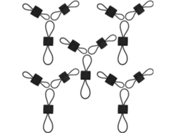 Paquete de 15 correas elásticas tácticas pequeñas de color negro para actividades al aire libre.