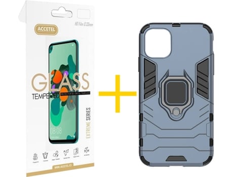 Kit Carcasa y Protector iPhone 12 Mini Skyhe Anti-Choque Azul