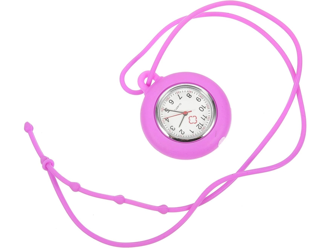 Reloj Carcasa Acero Inoxidable Portátil Esfera Redonda Silicona Médico Diario Uso