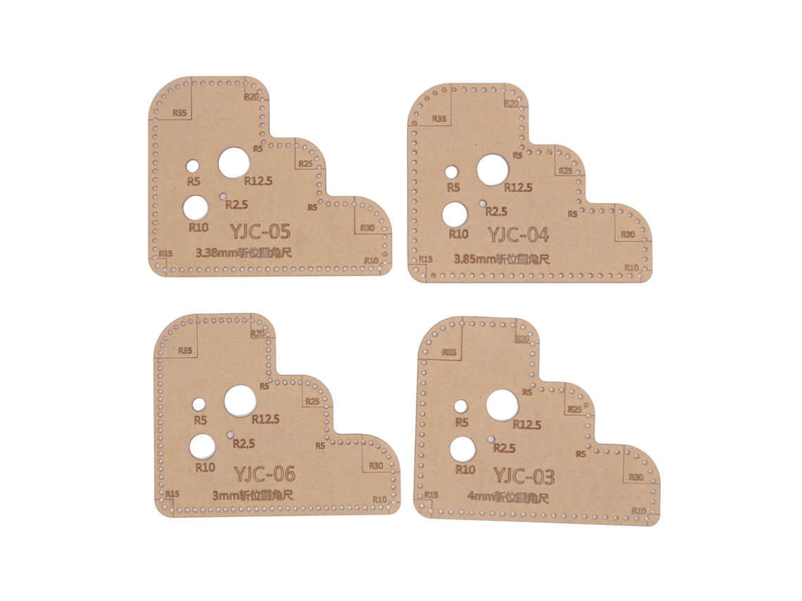 4 Plantillas Acrílicas Para Manualidades, Regla Redonda Transparente Con Capa Protectora.