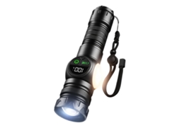 Linterna recargable USB 5000 lúmenes Luz fuerte para exteriores Haz de zoom Luz de flash LED con imán 9 modos de luz y SOS para emergencias en el hogar YEMAESRE