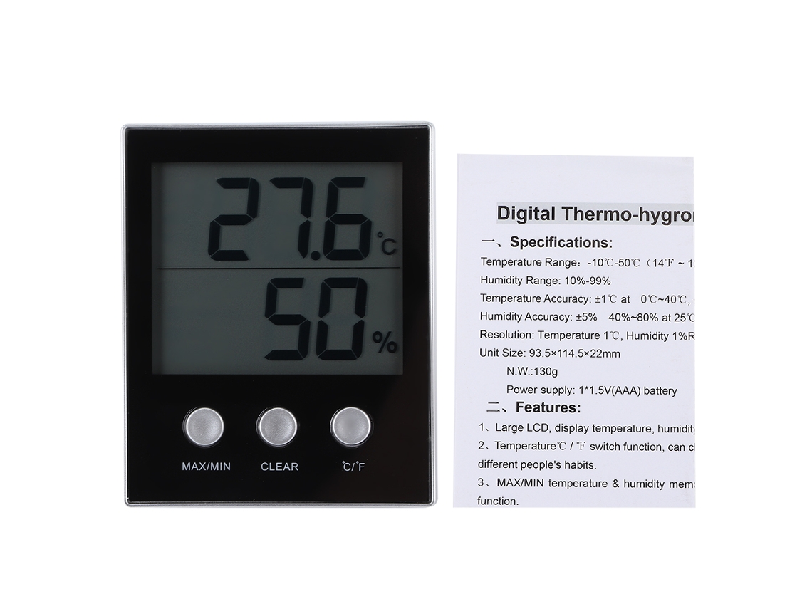 Termómetro higrómetro digital LCD para uso en interiores, medidor de temperatura y humedad