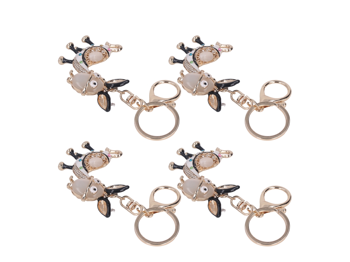 4 Lindos Llaveros De Burro Con Brillantes Diamantes De Imitación Para Decorar El Coche Y El Bolso.
