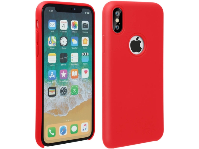 Funda iPhone X, XS AVIZAR Silicona Rojo
