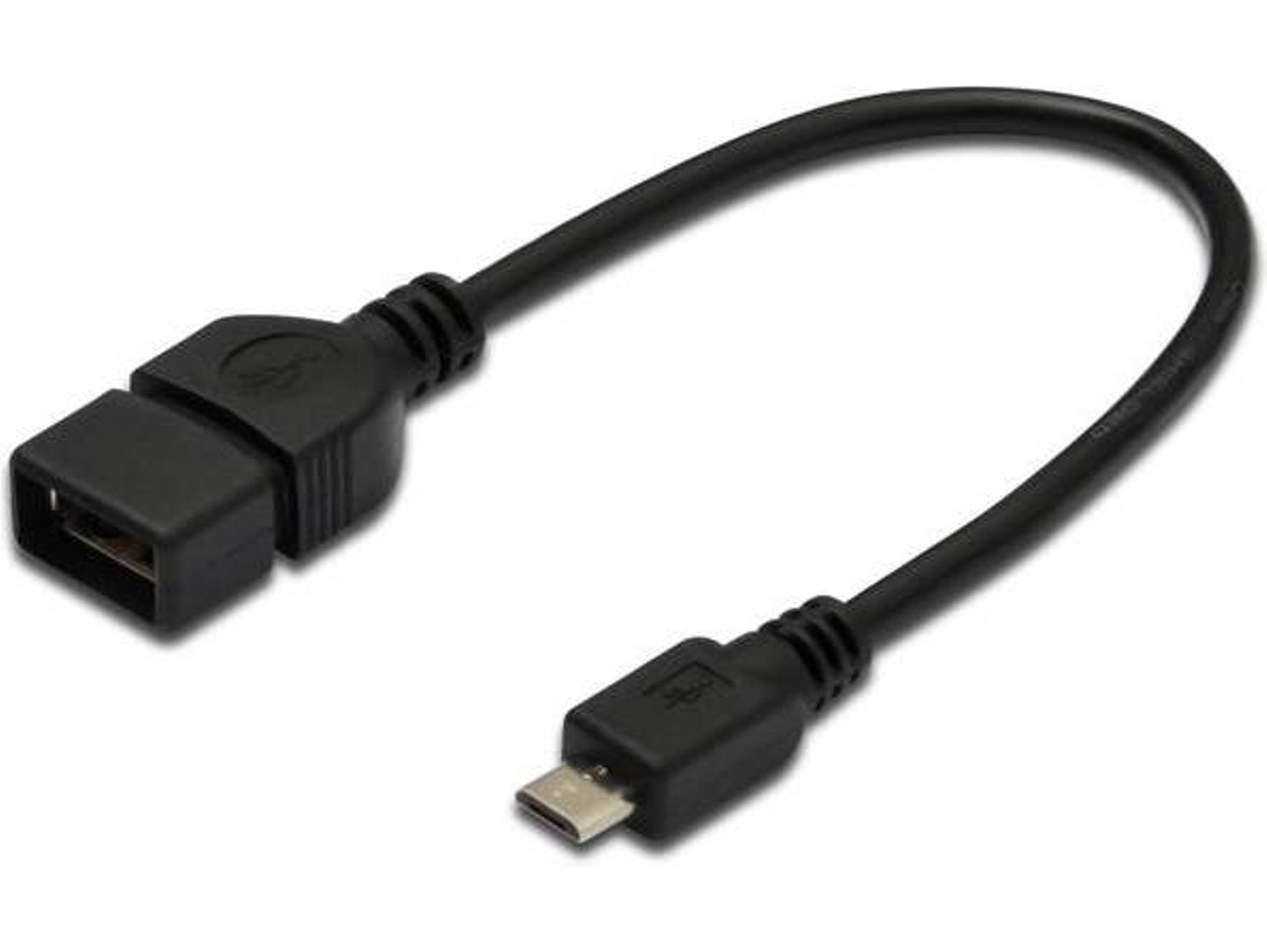 Cable de Datos DIGITUS (Micro USB B - USB A - 20 cm - Negro)