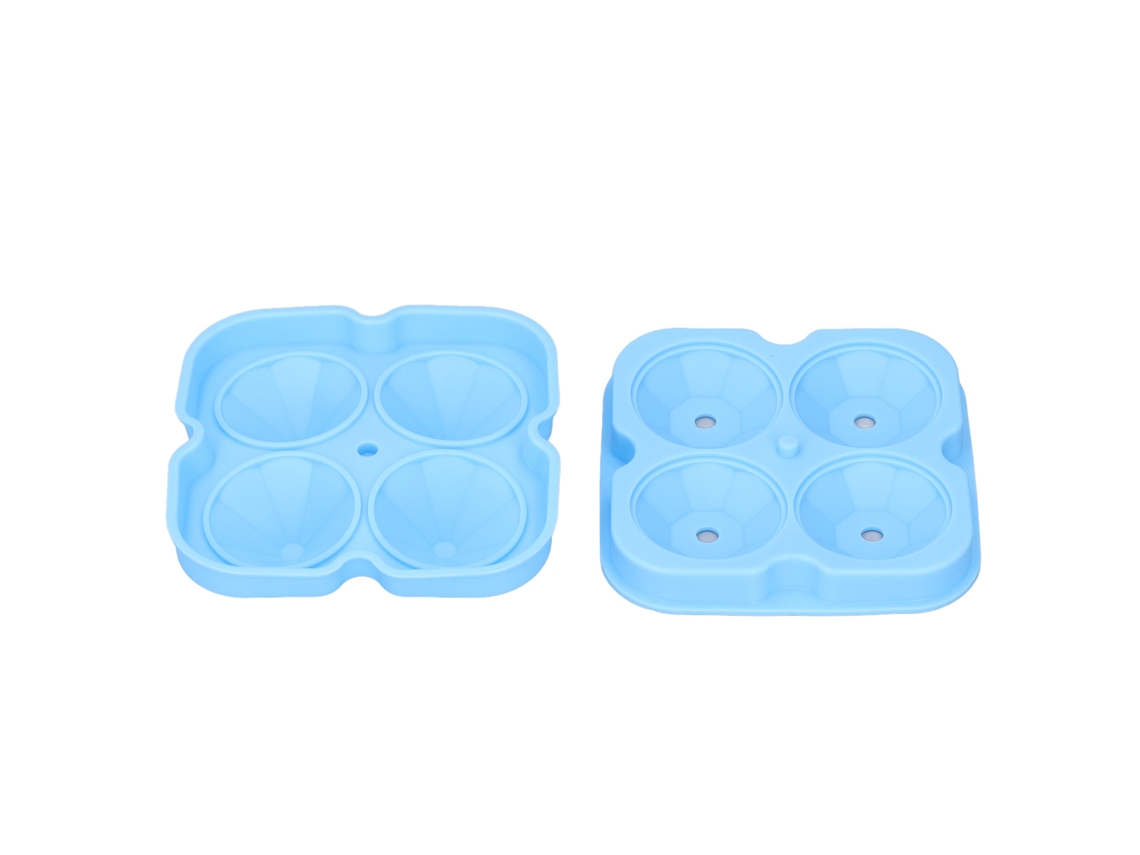 Bandejas reutilizables de silicona para cubitos de hielo, 4 moldes con tapas, marca [Nombre de la marca]