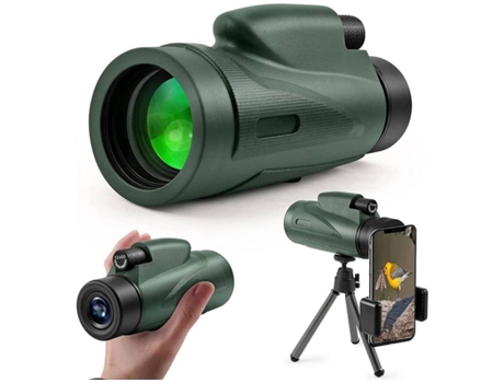 Prismáticos ENKERS 10-300X40Mm Monocular de prisma de alta potencia Visión nocturna baja Zoom HD Monoculares compactos de bolsillo À Pro-Black