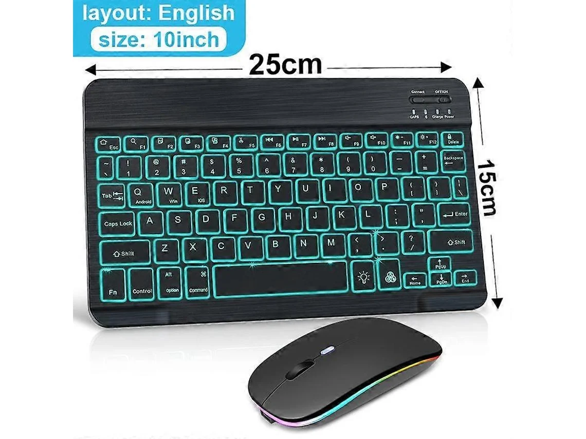 Teclado y ratón inalámbricos Bluetooth, teclados mini en español y ruso, teclado retroiluminado para teléfono, teclado profesional Ly Ebike