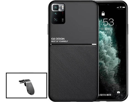 Kit Funda Magnetic Lux y Soporte Magnético L Safe Driving de Coche Xiaomi Poco X3 GT PHONECARE Negro