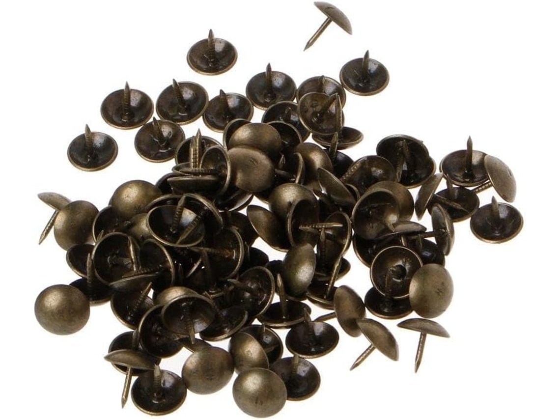 100 Uñas Decorativas De Bronce Antiguo Para Muebles, Tachuelas Gruesas Para Tapicería, Tapicería, Sofá, Tachuelas De
