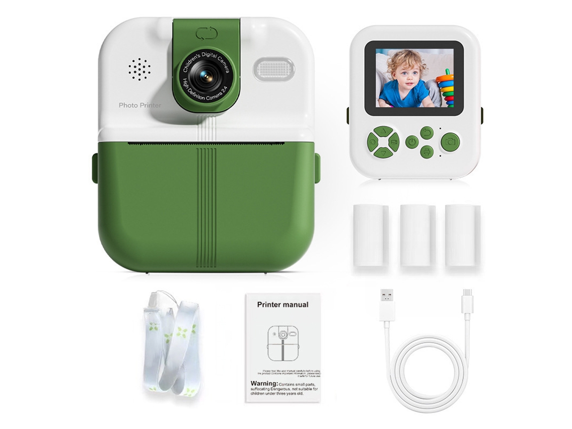 Nueva cámara infantil para regalar en 2026, color verde menta, sin necesidad de tarjeta, marca YUNZII (con función de aplicación y lente giratoria).