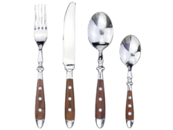 Set De Cubiertos De Acero Inoxidable Con Mango De Resina Clásico Y Elegante Utensilios Para Hogar Restaurante Regalo 3152 Marrón