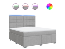 Maison Exclusive - Cama Box Spring Con Colchón Tela Gris Claro 180x200 Cm