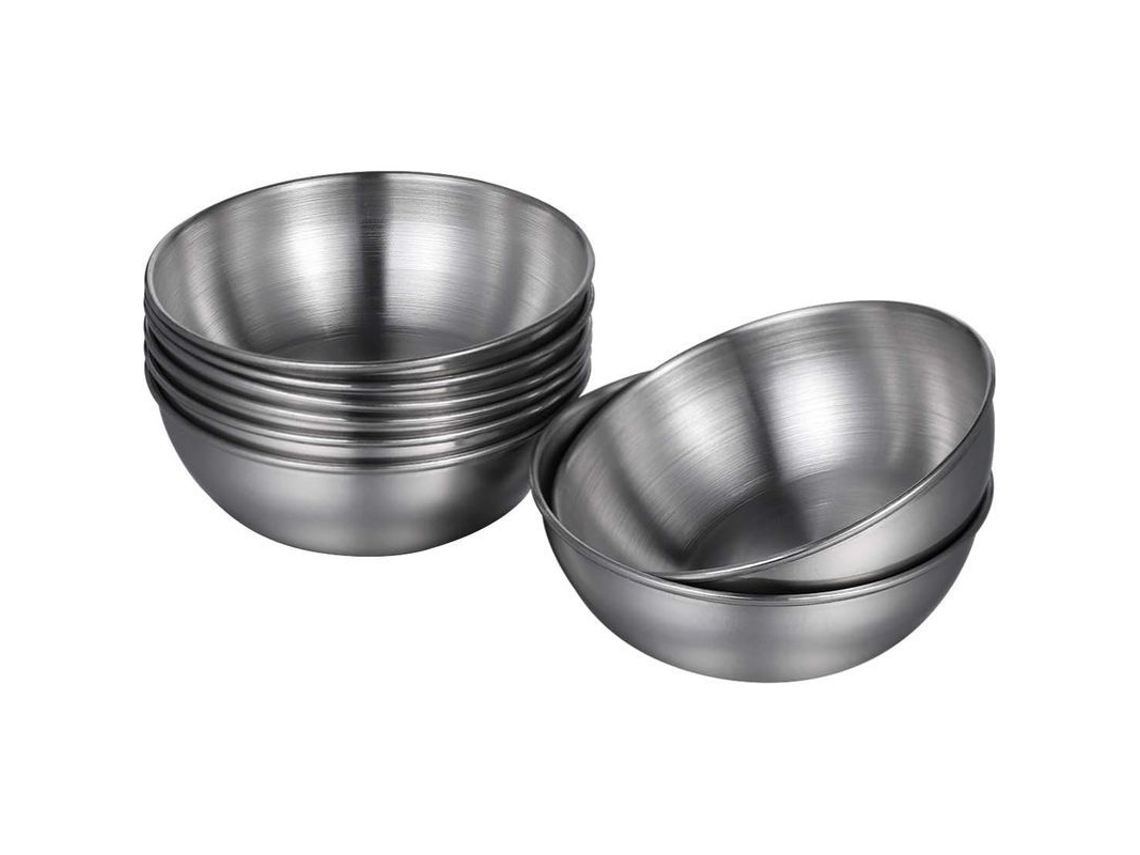 2026-8 Molde Redondo de Aço Inoxidável Pratos Mini Condimento Pratos 8 Cm Próprio para Máquina de Lavar Louça