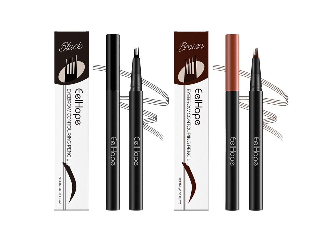 Lápiz de cejas impermeable de cuatro puntas: maquillaje de larga duración, nutritivo y resistente al sudor.