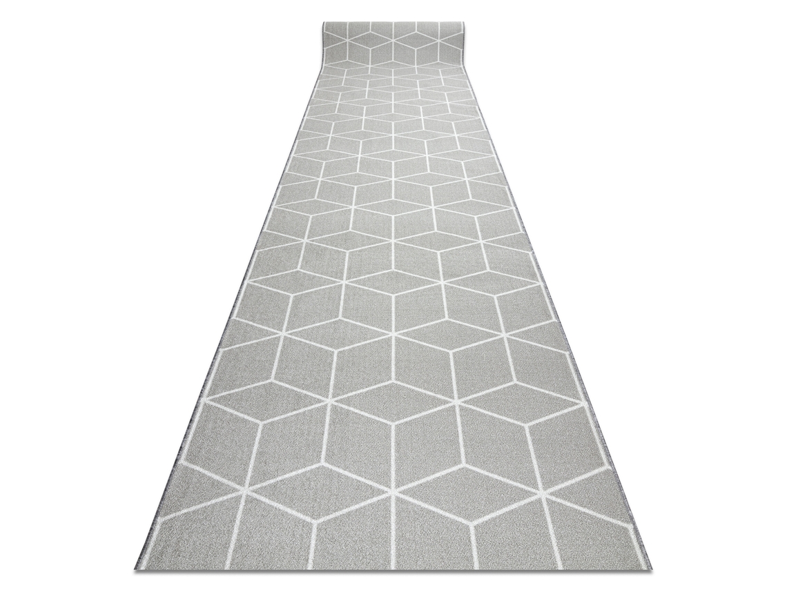 Alfombra de Pasillo con Refuerzo de Goma Cube Cubo, Gris 57 cm