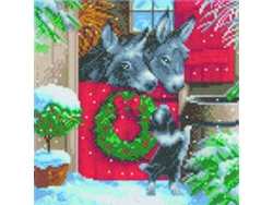 Pintura de diamante Cuadro Kit - Burros de Navidad - 30 x 30 cm CRYSTAL ART