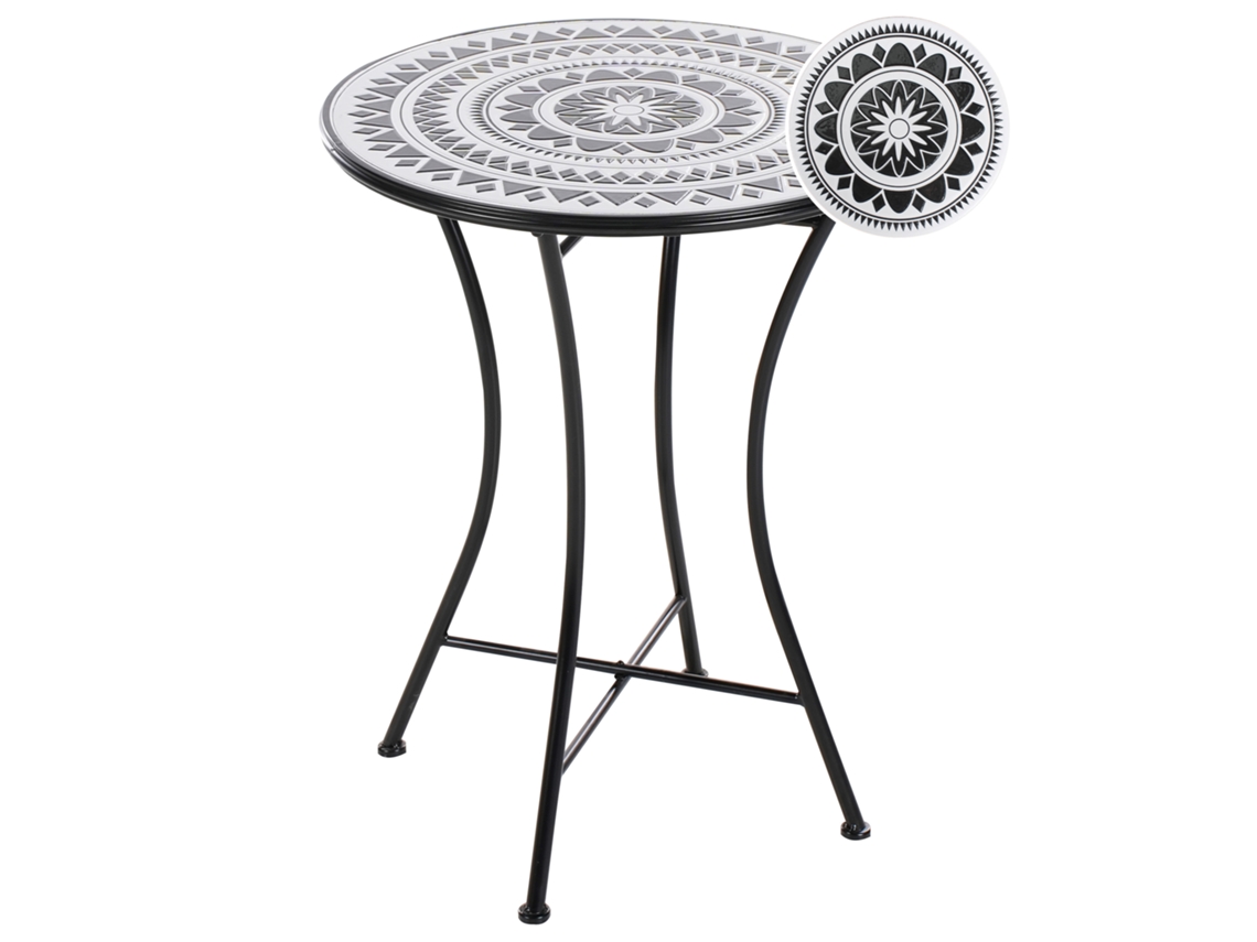 Mesa de jardín Beliani Comiso de hierro negro 60x60x75