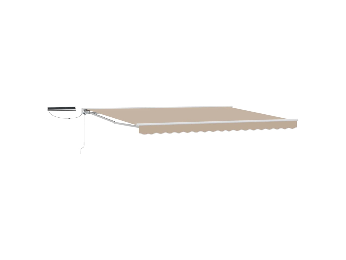 Vidaxl Toldo Retráctil Eléctrico Beige Y Blanco 5 X 3,5 M