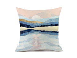 Funda De Almohada Con Diseño De Sol Y Luna, Pintura De Paisaje