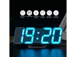 Reloj Despertador Digital Inalámbrico Con Led Rgb Y Control Remoto Usb, Para Montaje En Pared O Sobremesa, Color Blanco.