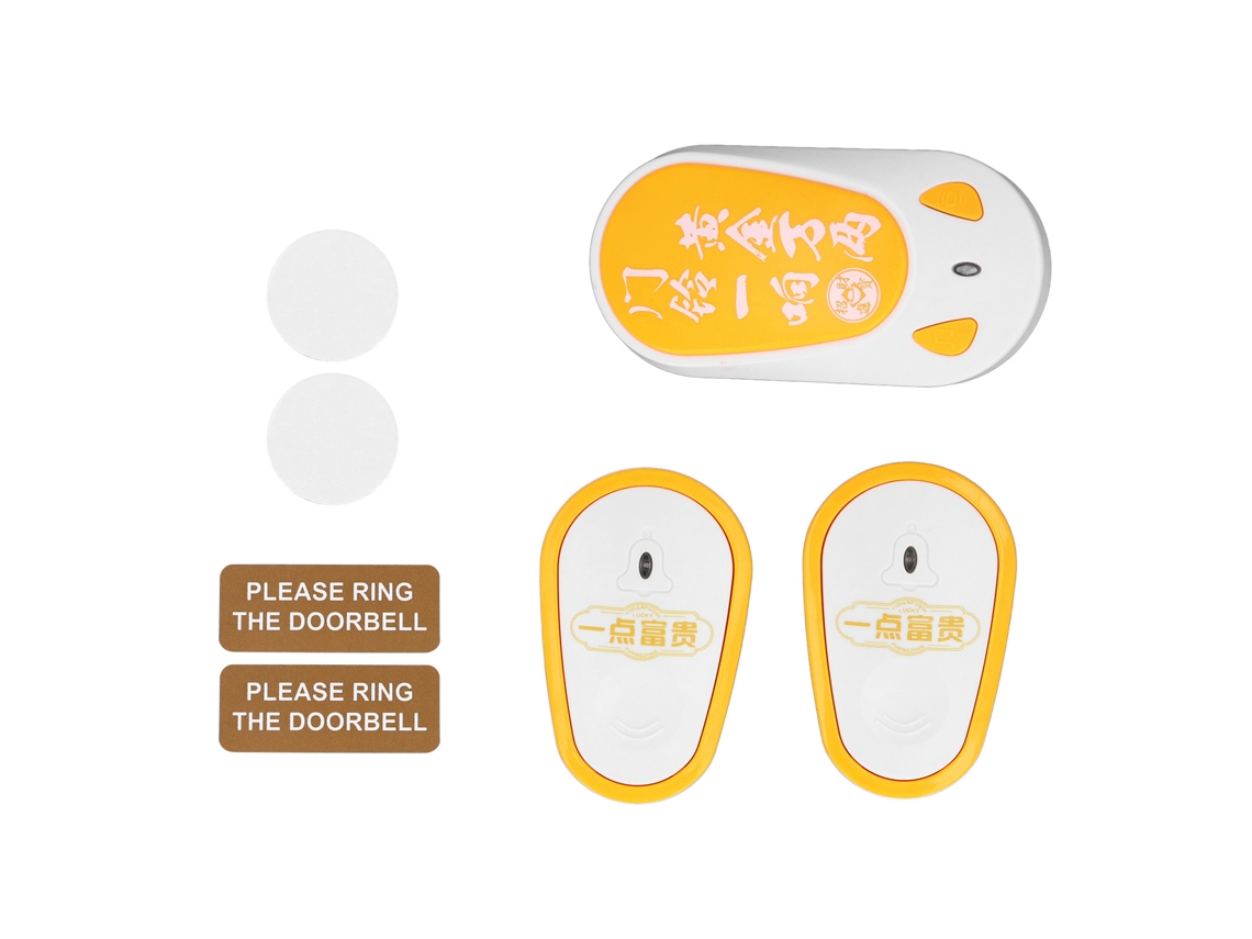 Kit Timbre Inalámbrico 2 Botones 1 Campana 4 Volúmenes 25 Tonos Largo Alcance Hogar Pager Anciano 220v