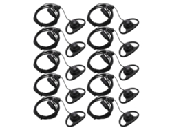 Paquete De 10 Auriculares Intrauditivos Con Clip En Forma De D Y 2 Pines.