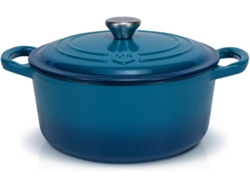 Olla MASTER SWISS Hierro Fundido B (Azul - 24 cm - 4.5 L)