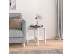 Mesa De Centro De Madera Maciza De Pino Blanco Ø52,5x45 Cm