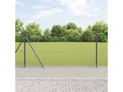 Postes de cerca con placas base (7 piezas, Ø32 mm, 90 cm, acero galvanizado, WSD826175) Lovely Home