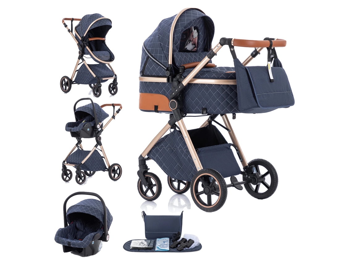 Portabebés, diseño plegable, asa ajustable, V8 Standard en color azul.