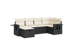 Maison Exclusive - Set De Sofás De Jardín 6 Piezas Y Cojines Ratán Sintético Negro