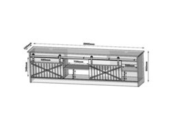 Mueble de TV CAMA MEBLE GRANERO RTV WOT Laminado Madera MDF Aglomerado 200x56,7x35 cm
