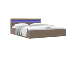 Cama Canapé Hidráulica Almacenaje Sin Colchón Taupe 160x200 Cm