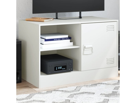 Mueble para TV de acero blanco 67x39x44 cm