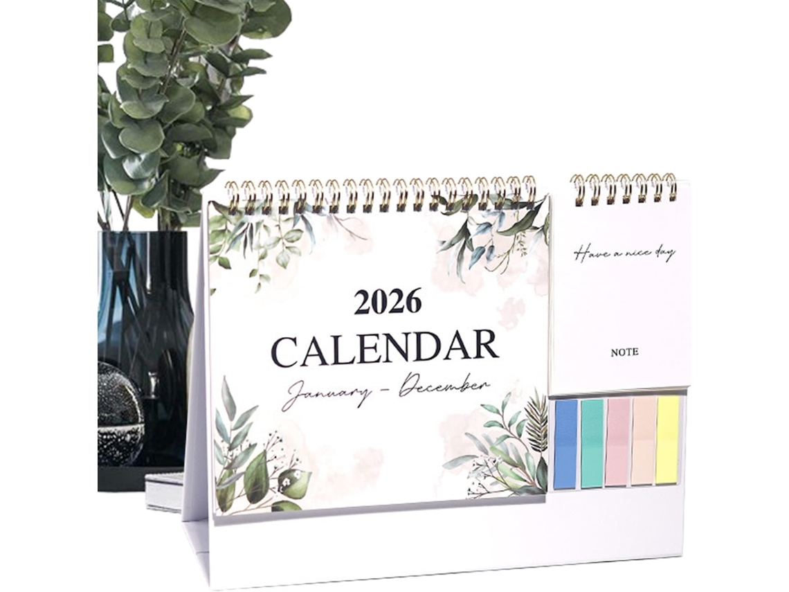 Calendário De Mesa- Mensal De 2026 Janeiro- Dezembro| Bloco De Papel Grosso Para Planejamento Com 12 Meses E