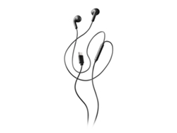 Audífonos Cross Glide negros de botón con micrófono y control de volumen. Botón multifunción y asistente de voz. Conexión USB C. Color negro. Ngs