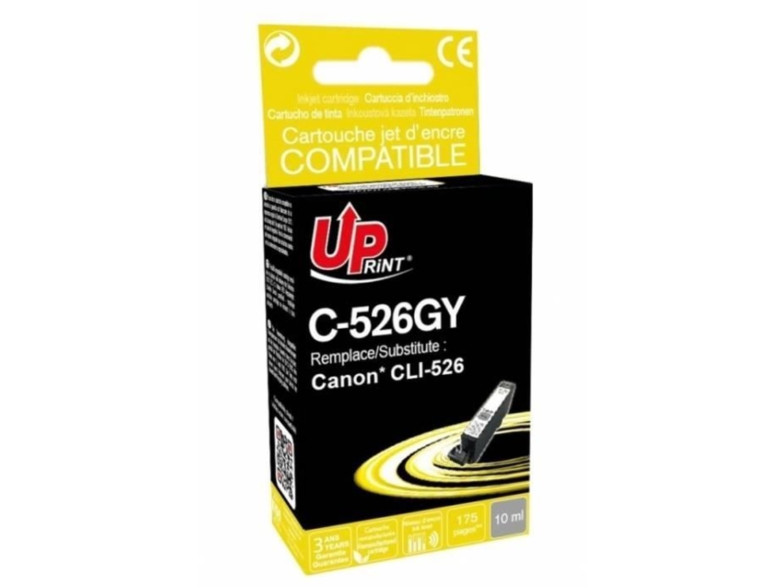 UPRINTJET Cli-526Gy Cartucho Gris Compatible con Su Impresora Canon Pixma Mg8150 Canon Pixma Mg6150 Canon Pixma Ix6550 Canon