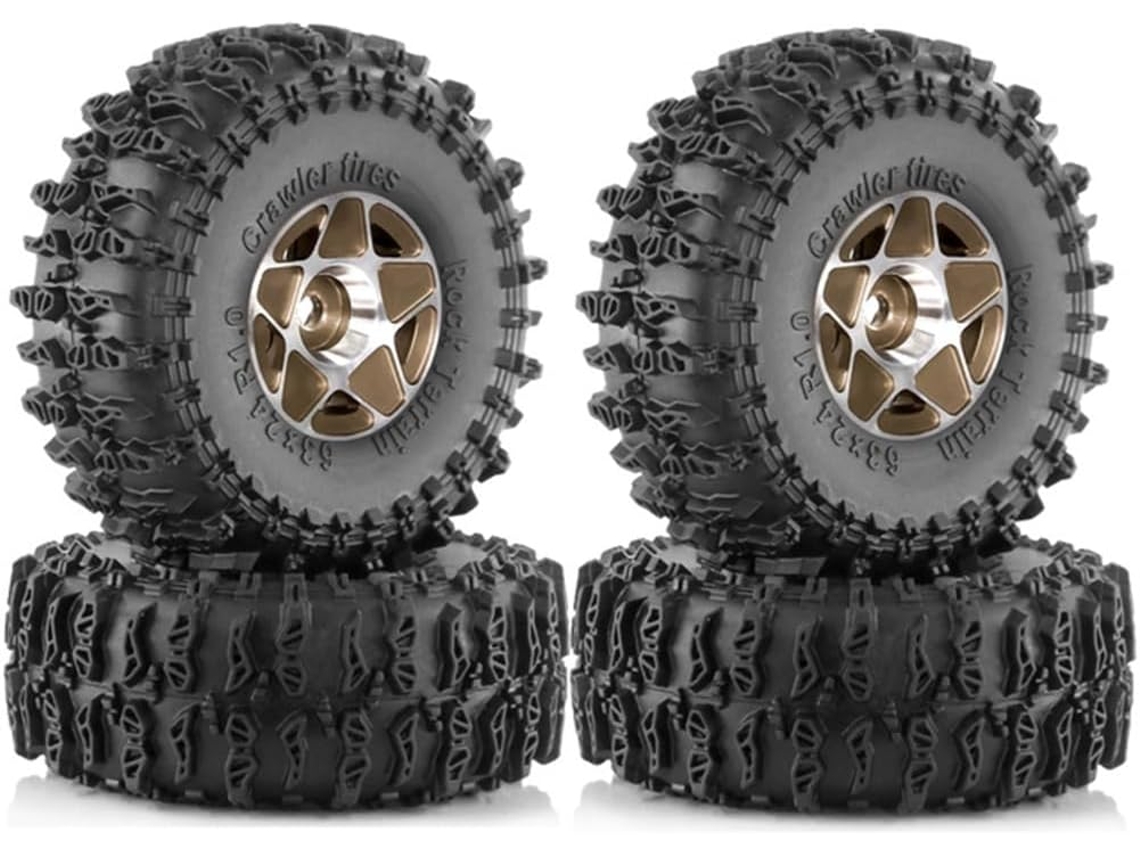 Juego De 4 Llantas Metálicas Beadlock De 63 Mm (1 Pulgada) Para Coches Rc Crawler A Escala 1/18 Y 1/24.