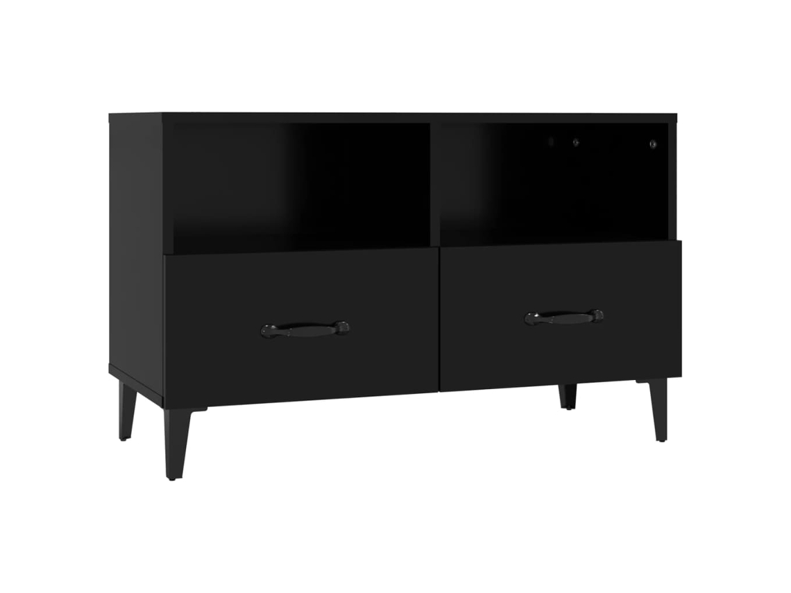 Televisor móvil P/ TV 80x36x50 cm, madera negra, derivados, MAISON EXCLUSIVE