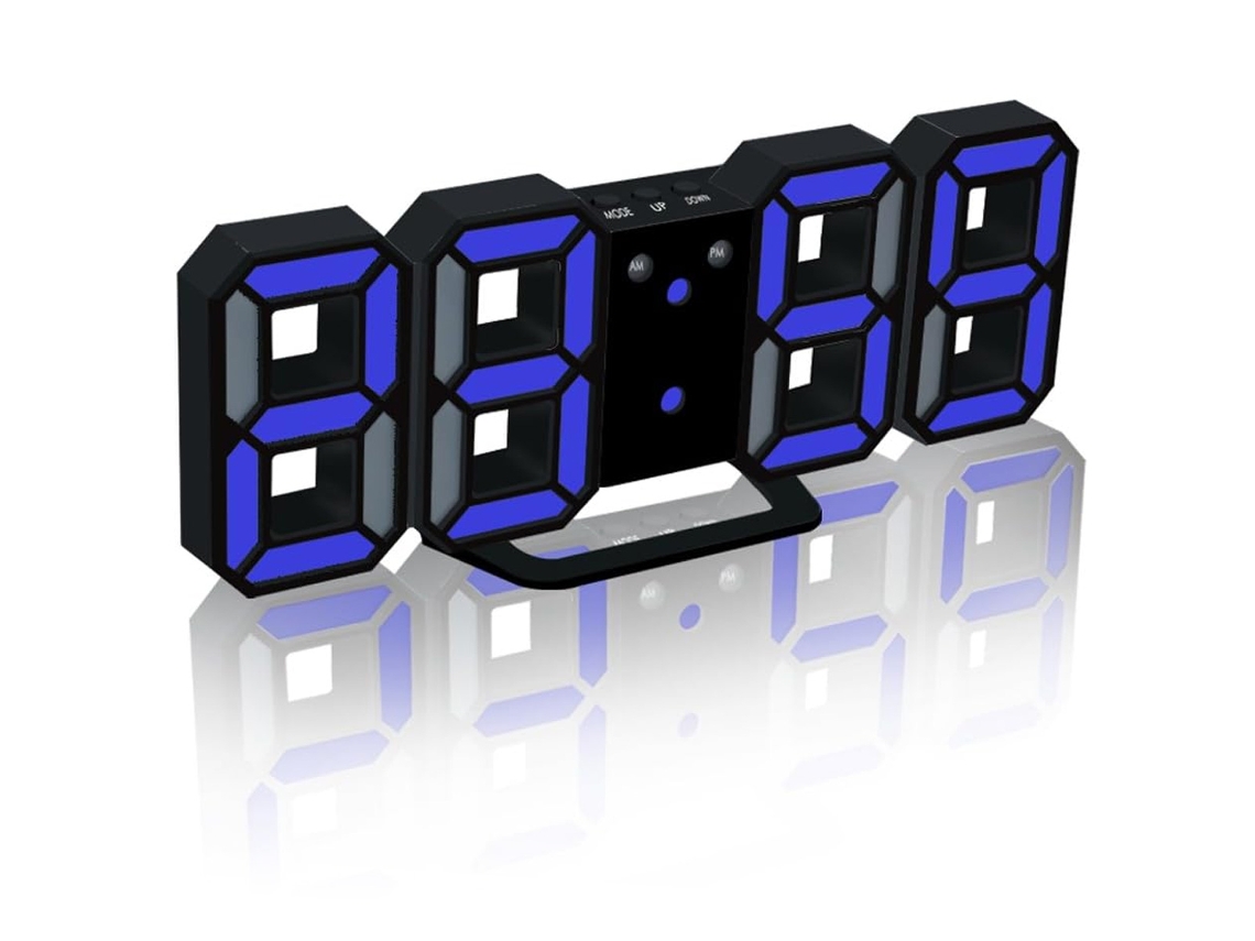 Reloj digital 3D, ajuste de brillo, repetición, dormitorio, oficina NEVEANCE
