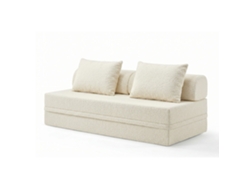 Sofá Modular 3 Lugares Convertible Bouclette Beige