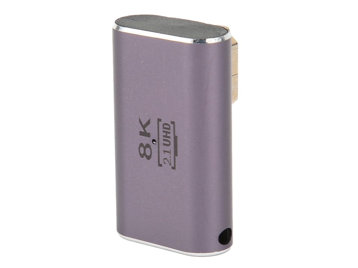 Adaptador Hdmi 2.1 8k 60hz Uhd Macho A Hembra Ángulo Recto Con Luz Indicadora