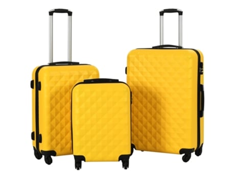 MAISON EXCLUSIVE Juego de maletas rígidas con ruedas trolley 3 pzas amarillo ABS