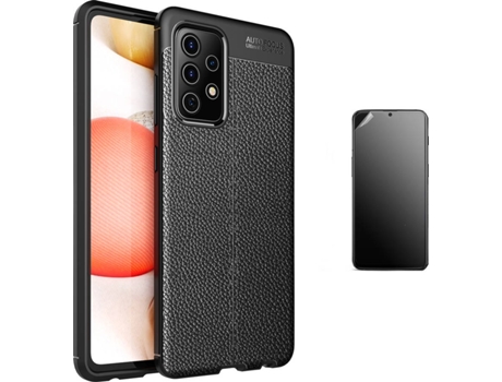 Kit Carcasa Y Protector Samsung A52 4G Ultimatte Rugged Leather Negro