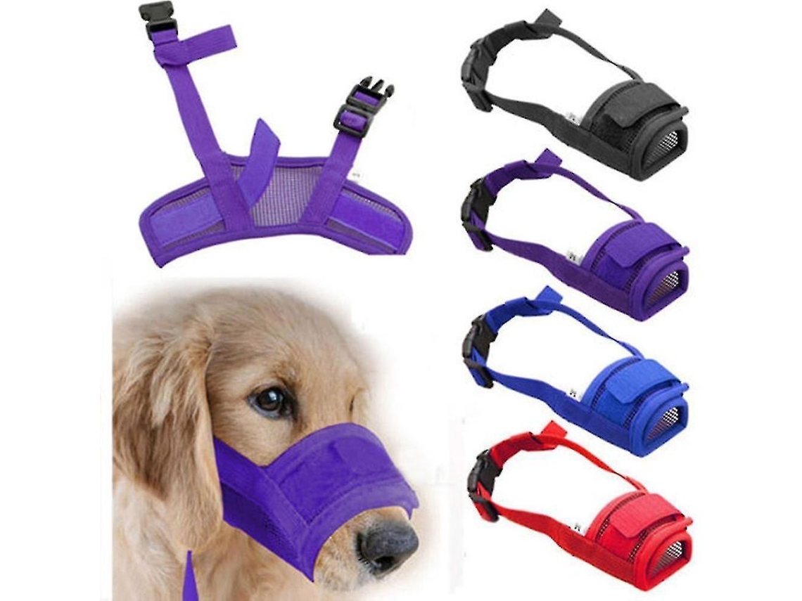 2026-descuento Mejor Mascara Ajustable Perro Malla Respirable Evita Ladrido Mordisco Talla S-xxl Negro Rosa Azul Plata Rojo Morado