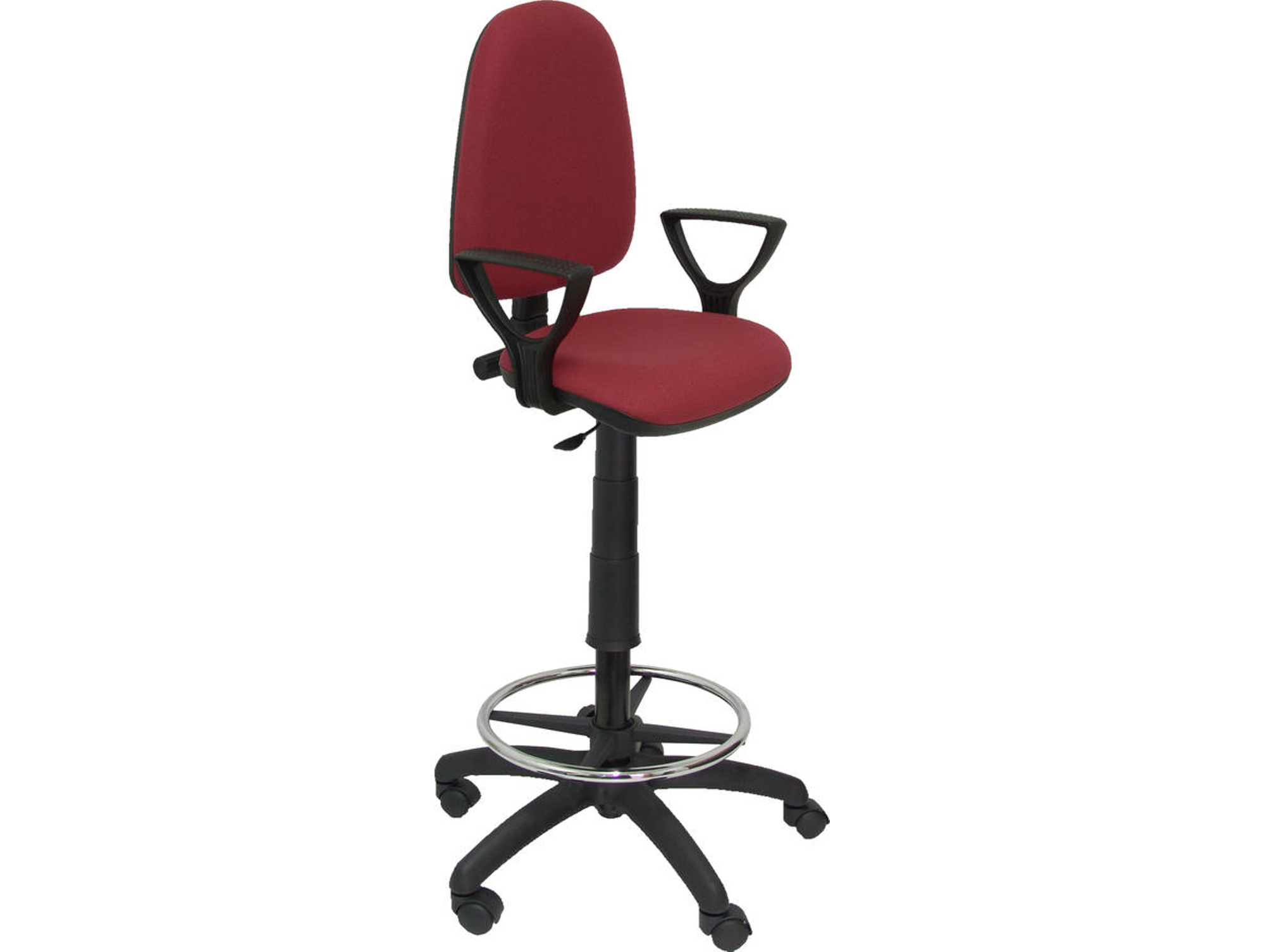 Silla de Escritorio Alta PIQUERAS Y CRESPO Ayna Granate (Brazos fijos - Tejido)