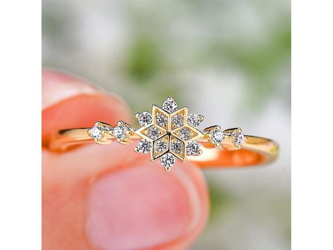 Anillo De Mujer Con Forma De Flor De Nieve Y Circonita, Plata De Ley 925, Estilo Romántico, Ideal Para Compromiso.