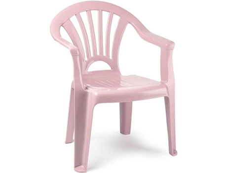 Silla Infantil para niños y niñas apilables para Interior y Exterior de plástico, Ideal para jardín, terraza (Rosa Palo) COSHANO